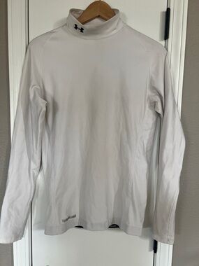 Under Armour White Long-Sleeve Compression Mock Neck Top